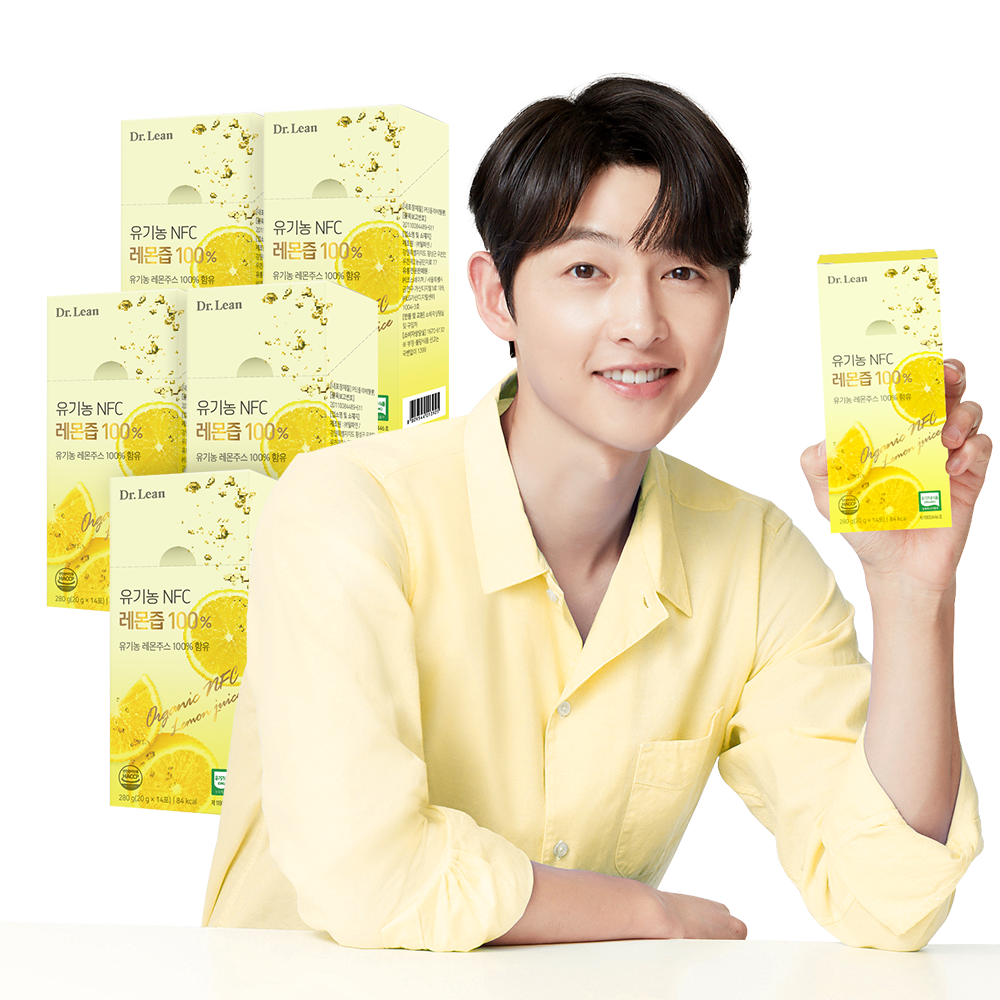[5박스] 닥터린 송중기 유기농 NFC 레몬즙 100% 레몬수 14포, 5개