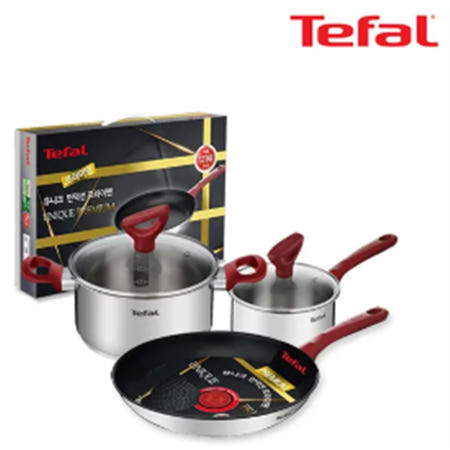 [테팔] 유니크 인덕션 프리미엄 프라이팬 28cm+냄비 편수 16cm+양수 20cm CT1-UQFP28P1620