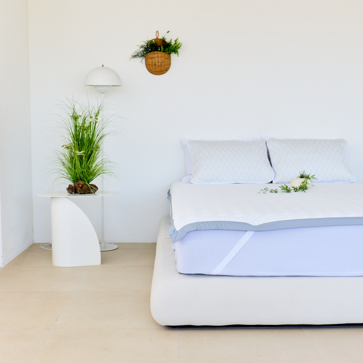 휴비스 듀라론 냉감패드 여름 침대패드 쿨매트 Q 고정밴드