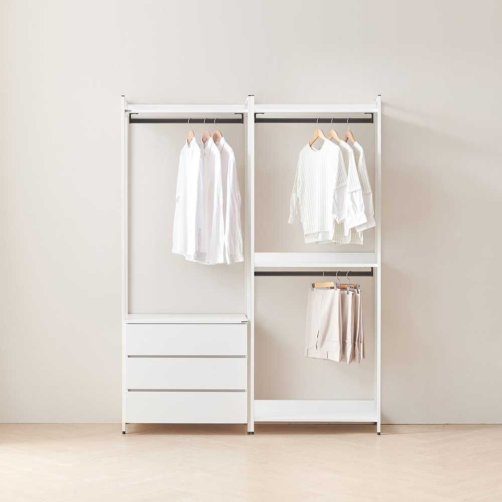 동서가구 디넬 시스템 1600 3단 서랍장 행거 세트 DF924839