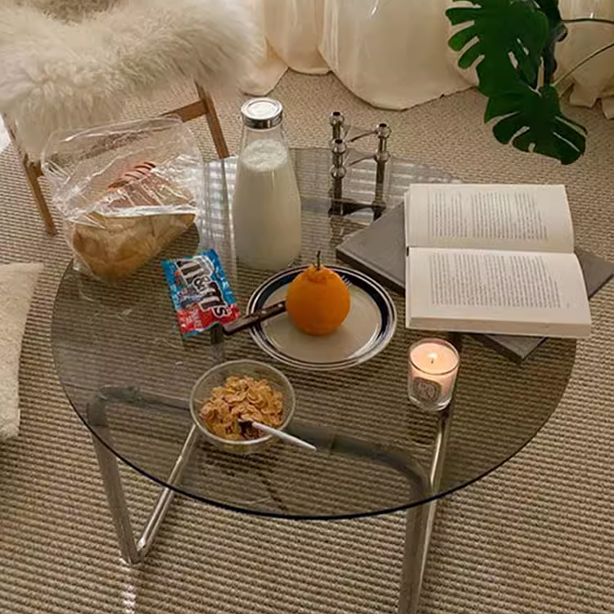 트랜스페어런트 라운드 커피 티테이블 - 상세 이미지 4