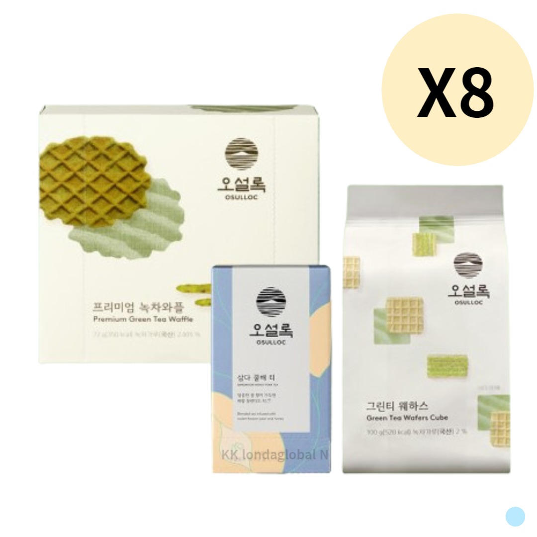 오설록 티타임 키트 꿀배티 + 와플 + 웨하스 세트 8개 : 이리와코리아