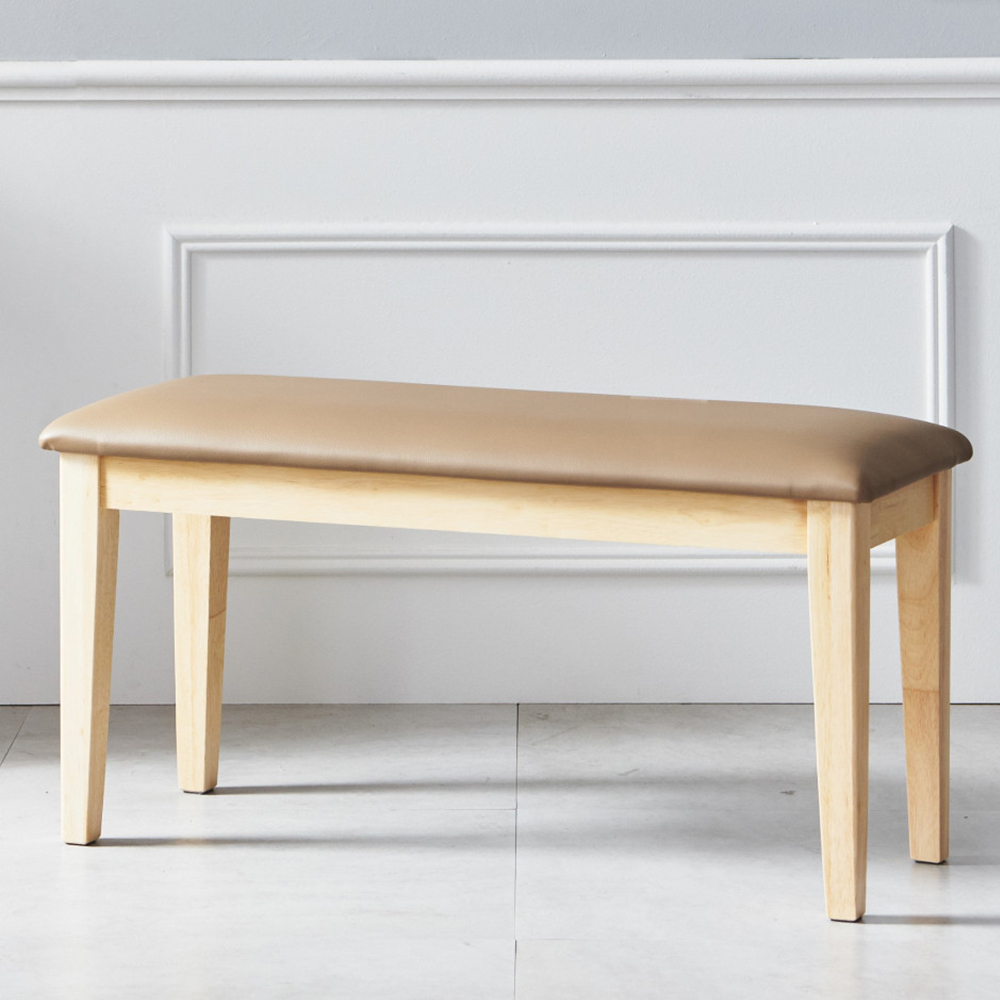 1+1 피코 고무나무 원목 카페 식탁 벤치 의자 2인용