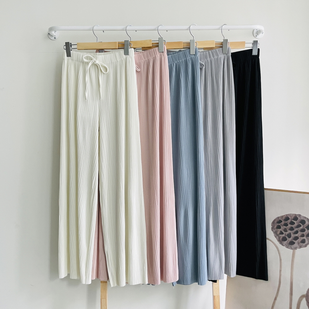 플리츠바지 냉장고바지 몸빼 찰랑 여름 주름 고무줄 팬츠