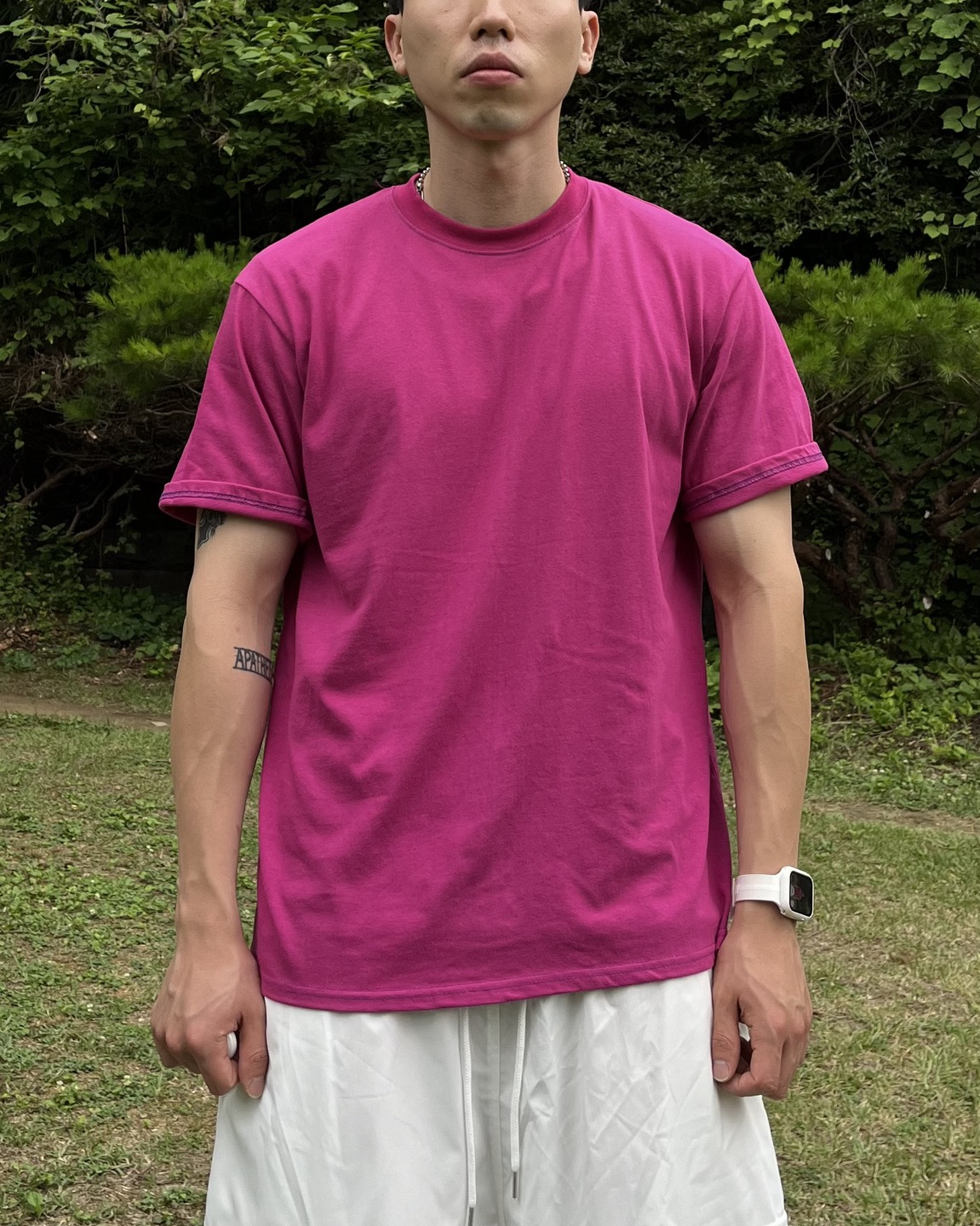 데일리 무지 반팔티셔츠 (8c) : 해피어스