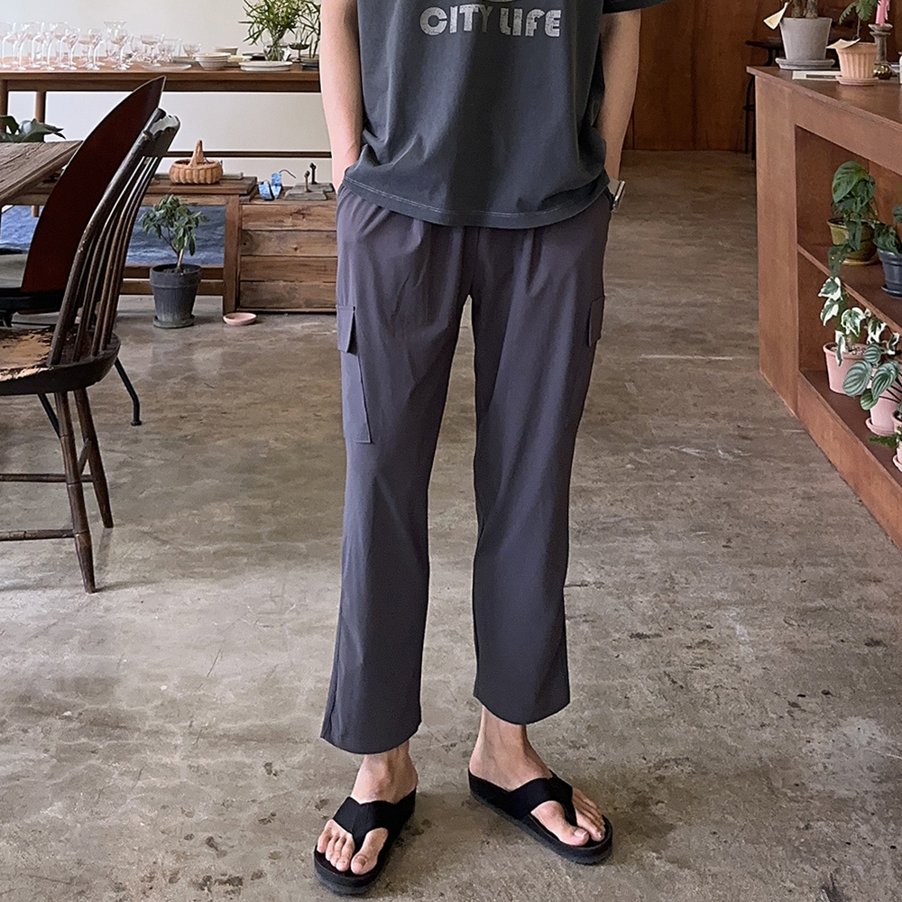 쿨링 아이스 팬츠 남자 냉장고 바지 카고 밴딩 남자 여름 바지 - 상세 이미지 4