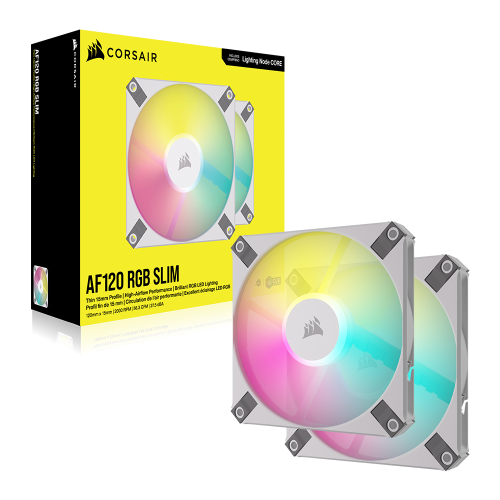 커세어 iCUE AF120 RGB SLIM 120mm 시스템 쿨러 화이트 2Pack Node Core[0165]