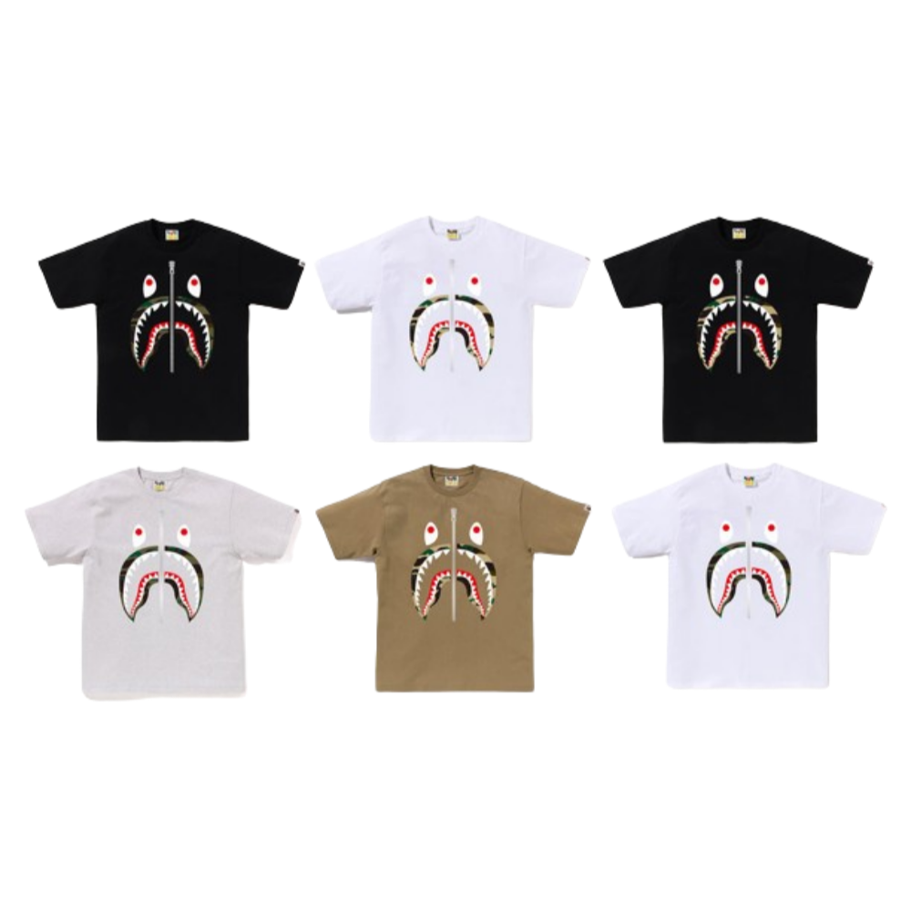 베이프 반팔티 MEN 1ST CAMO SHARK 1K80-110-013 - 상품 이미지