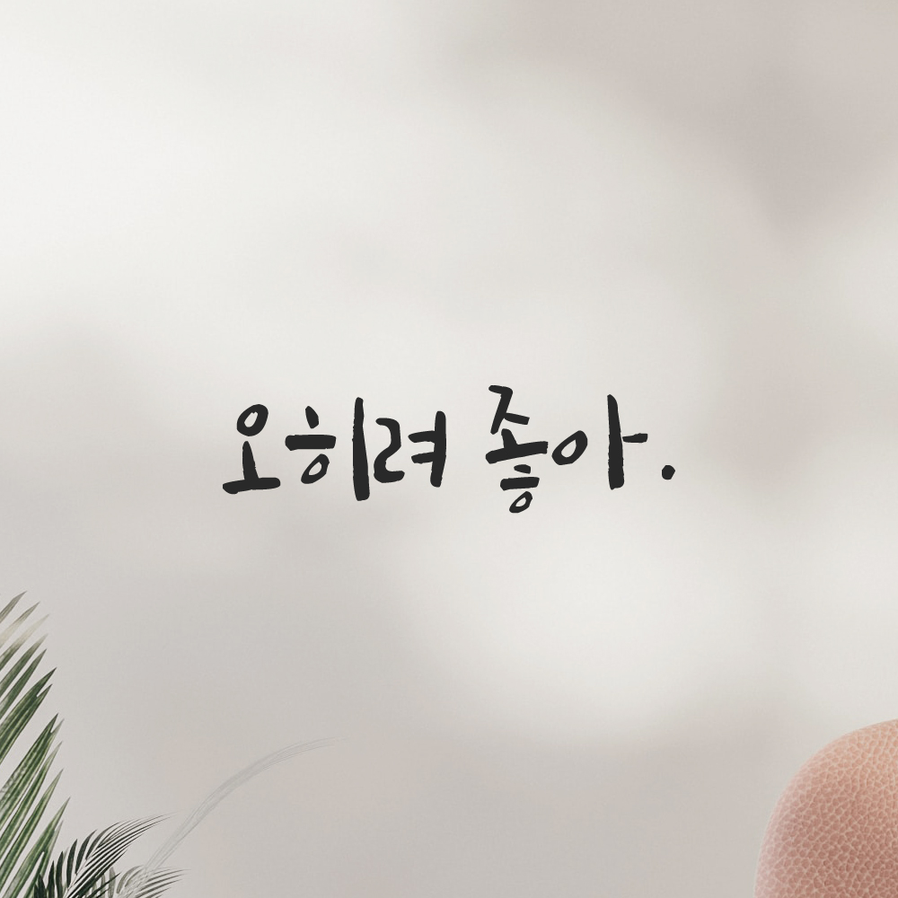 인테리어 포인트 그래픽 캘리그라피 레터링 스티커 오히려 좋아 LC-076S 검정 - 상품 이미지