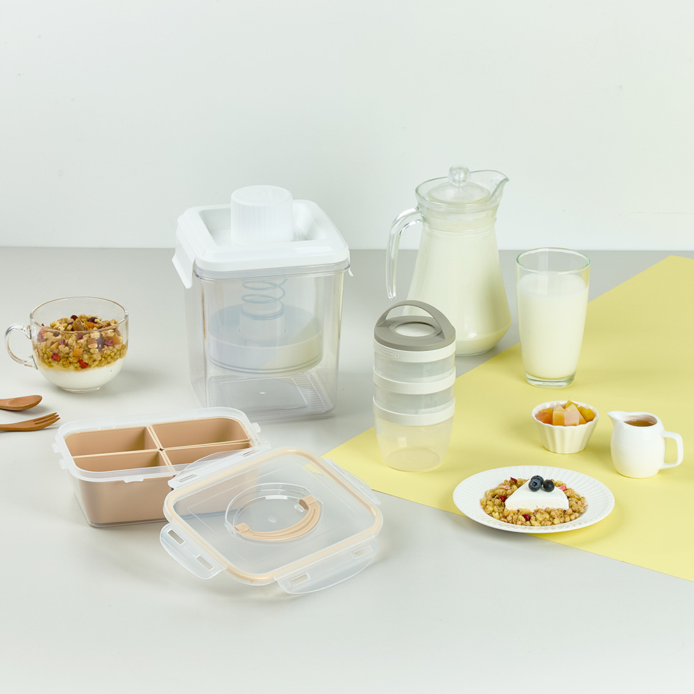 이지앤프리 3단 꾸덕이 대용량 유청분리기 그릭요거트 1.8L 1P 세트