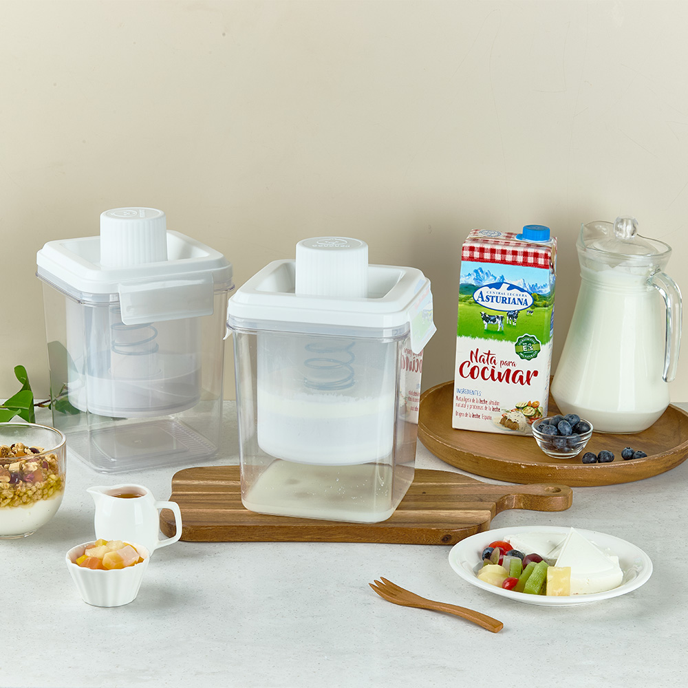 이지앤프리 3단 꾸덕이 대용량 유청분리기 그릭요거트 1.8L 1P 세트