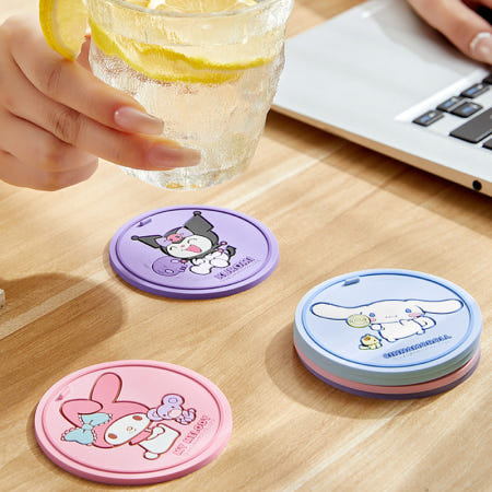 골드팩토리 협력사 [해외]쿠로미 시나모롤 스마일 코스터 코스트 컵받침 홀더 2개세트