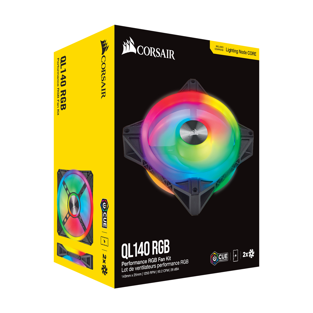 커세어 iCUE QL140 RGB 140mm 시스템 쿨러 블랙 2Pack Node Core[0100] - 상세 이미지 4