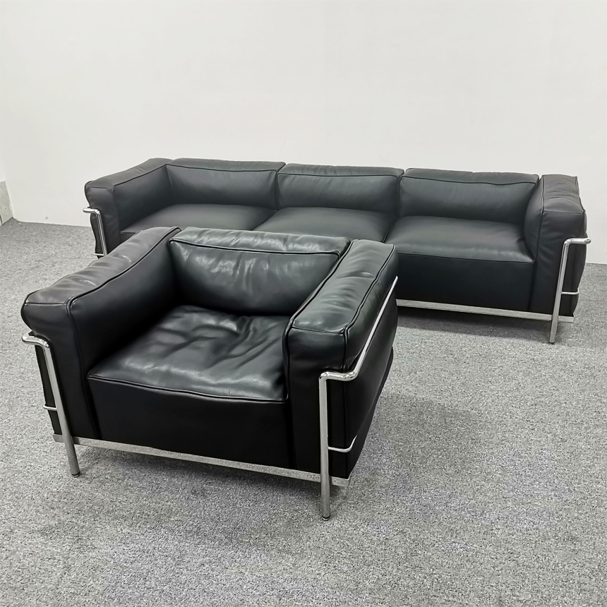 LC3 가죽 빈티지 거실 사무실 2인 소파 LC3 Sofa PU - 상세 이미지 5