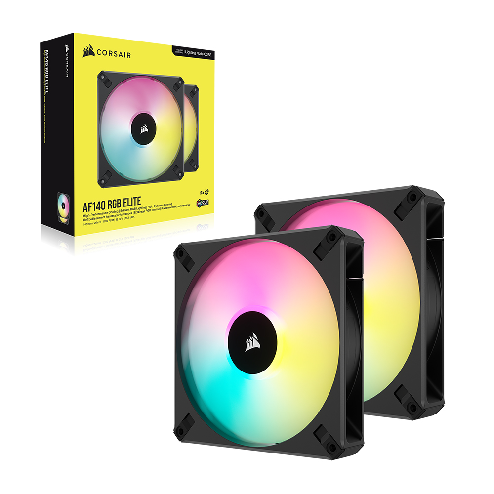 커세어 iCUE AF140 RGB ELITE 140mm 시스템 쿨러 블랙 2Pack Node Core XT[0156]