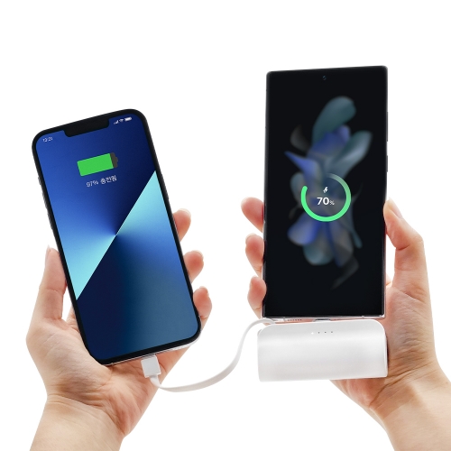 보조배터리 일체형 미니 포켓 5000mAh C타입 삼성 아이폰 무선 z플립6 초소형 군인 - 상세 이미지 3
