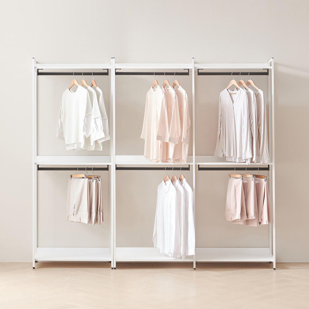 동서가구 디넬 시스템 2400 드레스룸 2단 행거 세트 DF924841