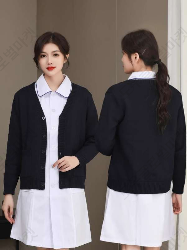 간호가디건 간호사 빅사이즈 사무실 간호복 병원 서빙복 - 상세 이미지 5