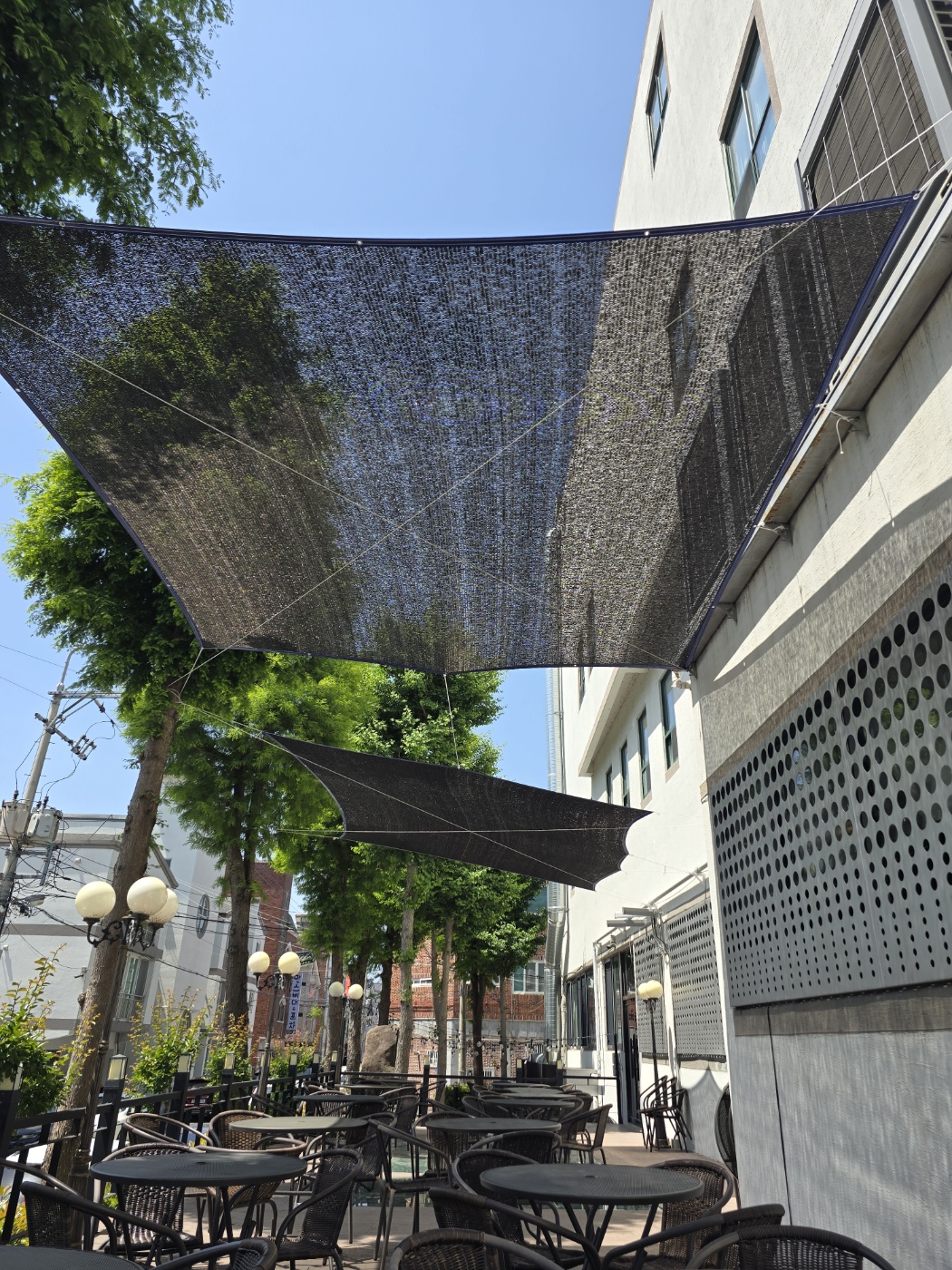 그늘막 옥상 차광막 주문제작 그늘애 썬쉐이드 햇빛 가림막 95% 1m x 1m 2면 천막