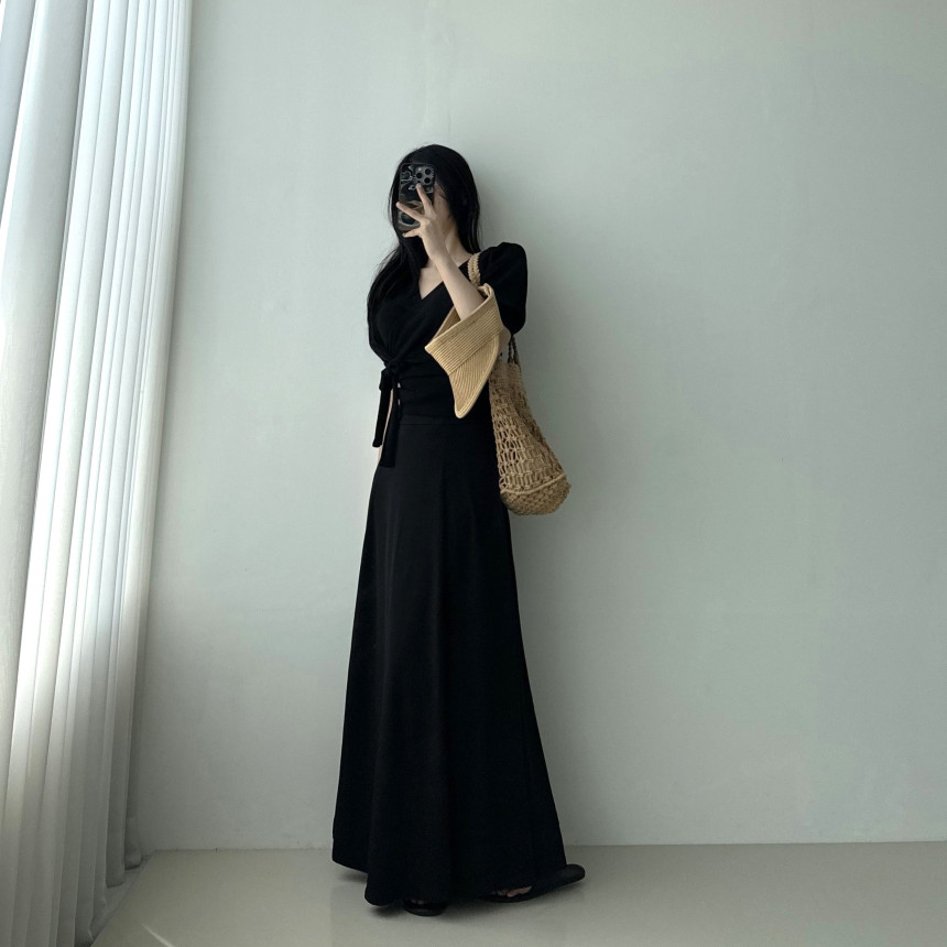 [당일발송💖🚀] 랩가디건 퍼프소매 반팔가디건 3color  하객룩 데이트룩 랩스타일 상세 이미지 33