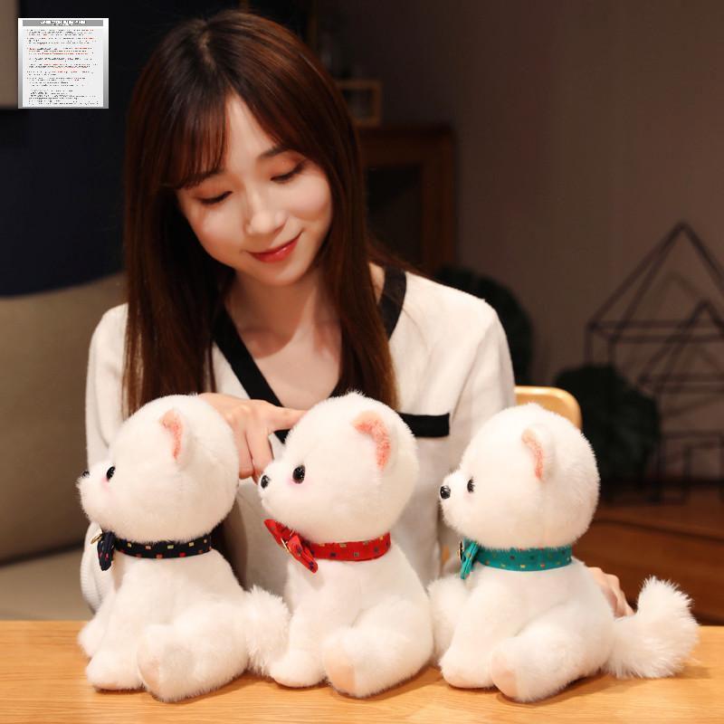 인형 포메인형 귀여운 봉제 강아지 흰색 미니 포메라니안 진짜같은강아지인형 - 상세 이미지 5