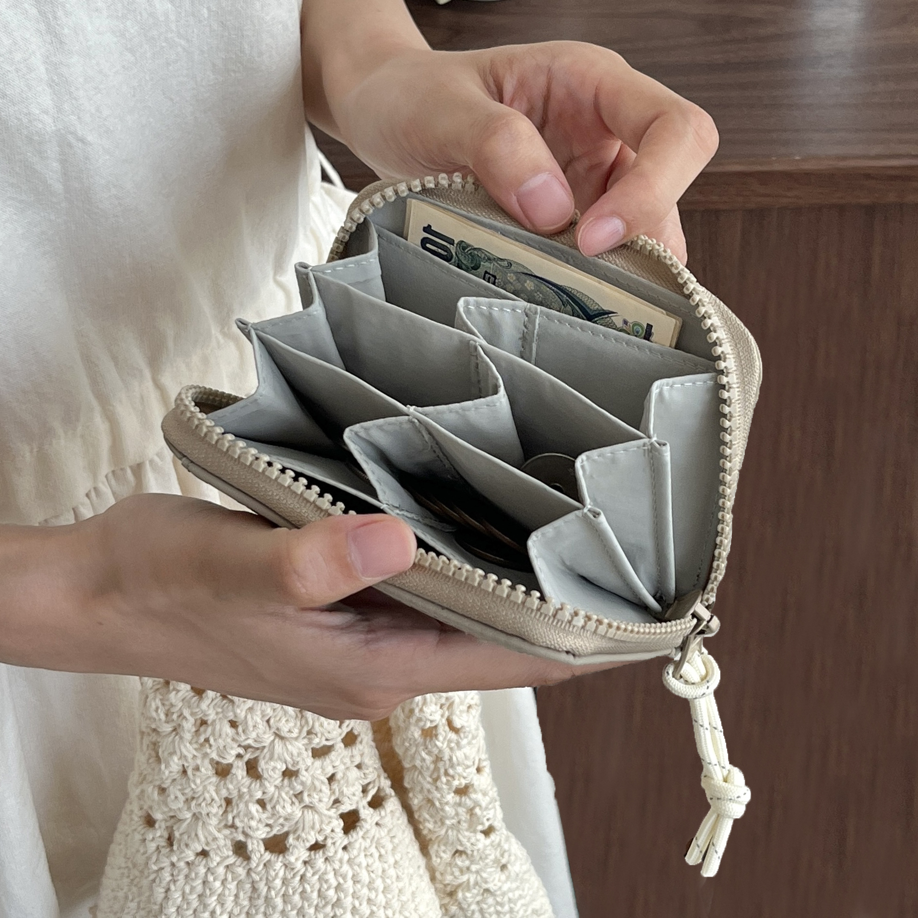 오리지널 르상스 6칸 일본 엔화 동전 여행용 케이스 대용량 올인원 동전지갑 제품 이미지