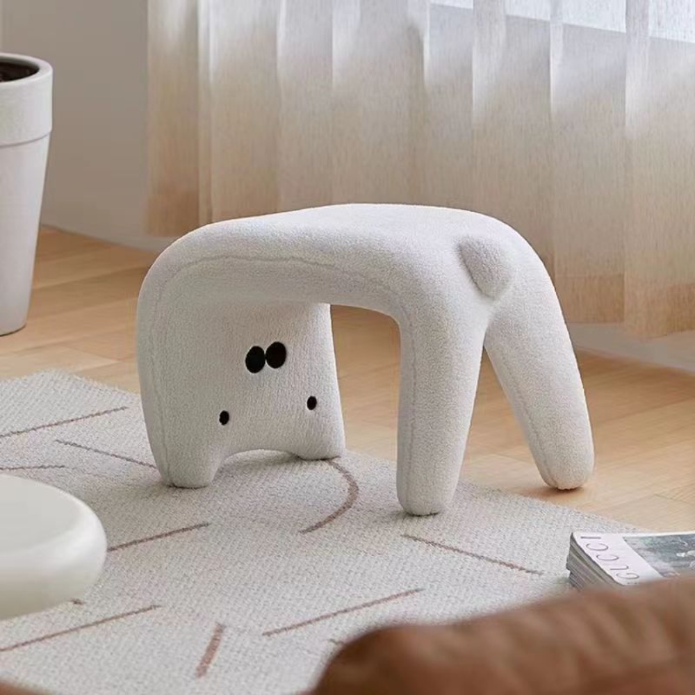 고양이 동물 의자 램스울 카페 어린이방 스툴 현관 귀여운 디자인 인테리어 - 상품 이미지