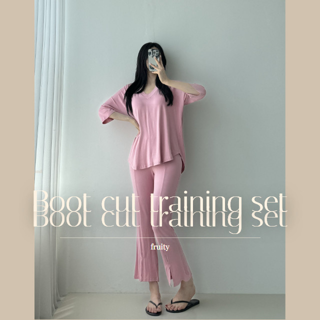 [당일발송🦄💙]찰랑찰랑 부츠컷 투피스 4color 셋업 밴딩팬츠 꾸안꾸 마실룩 홈웨어 레이온 브이넥 반팔 여름 썸머 상세 이미지 3