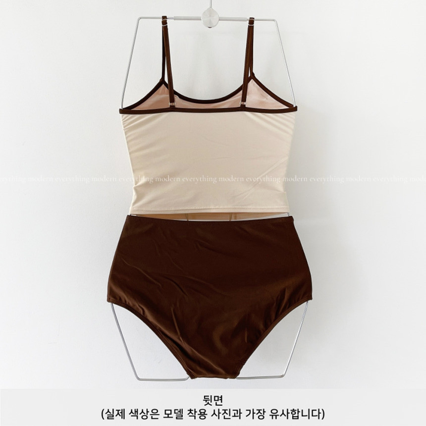 🌴뱃살쏙/M-3XL 하이웨스트 배색 커버업 비키니 유교걸 휴양지 투피스 빅사이즈 수영복 상세 이미지 25