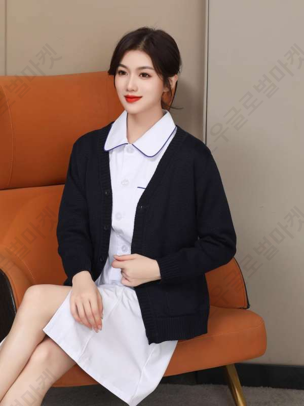 간호가디건 간호사 빅사이즈 사무실 간호복 병원 서빙복 - 상세 이미지 2