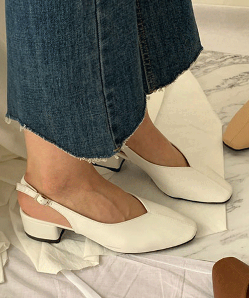 에르수 V라인 미들굽 슬링백힐(4color/3.5cm) : SHOESONE