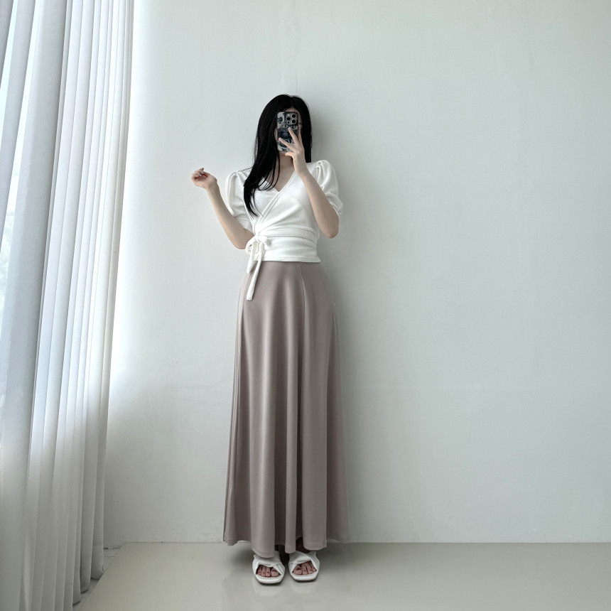 [당일발송💖🚀] 랩가디건 퍼프소매 반팔가디건 3color  하객룩 데이트룩 랩스타일 상세 이미지 17