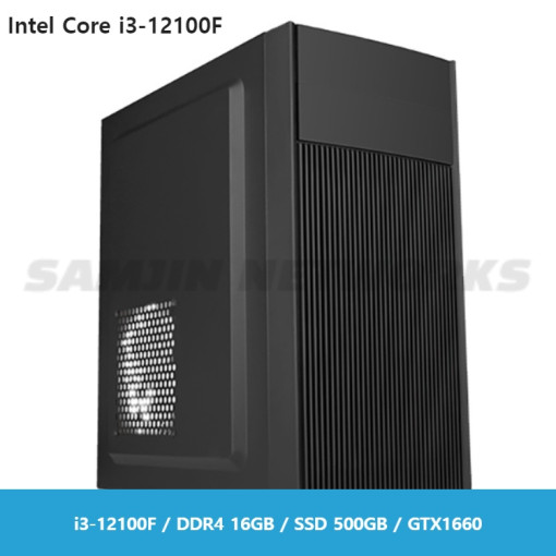 PCKOREA 게이밍 조립컴퓨터 [i3-12100F/DDR4 16GB/SSD500GB/GTX1660]