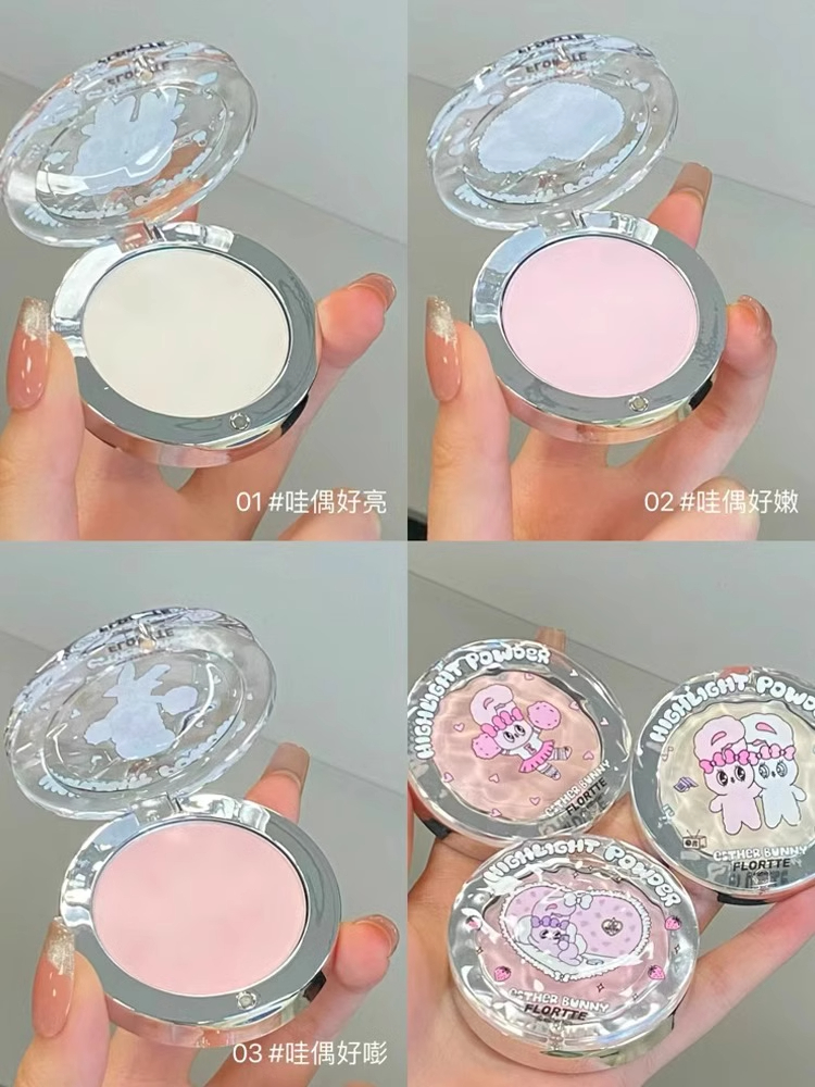 flortte 에스더버니 콜라보 핑크 파우더 무펄 하이라이터 이미지 7