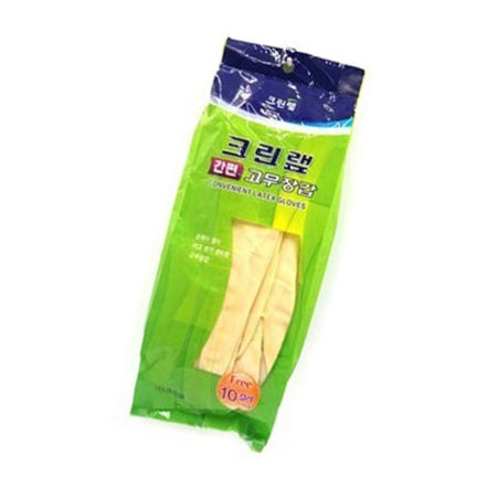 (주)크린랩 단목 고무 장갑 라텍스 잘벗겨지는 작은손 목짧은 10켤레 벗기쉬운 질긴 세차용 요리용 크린랩 남자 여자 조리용 두꺼운 작업용 양손 김장 미니 튼튼한 천연 청소용 식품용 설거지