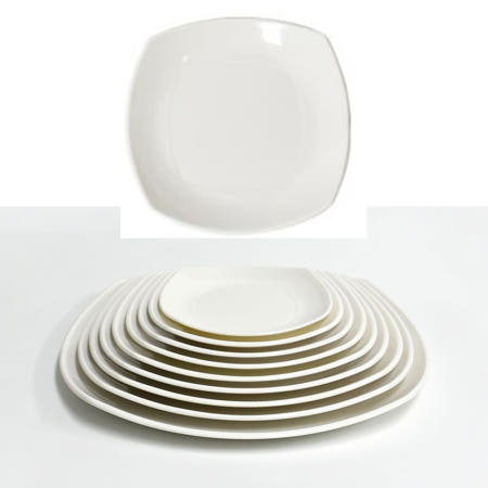 국산 화이트 멜라민 접시 사각 그릇 7호 분식집 카레 회 플레이팅 먹방 앞 수육 분식 고기 만두 스테이크 뷔페 다회용 브런치 업소용 식당 디저트 감성 이쁜 디너 가벼운