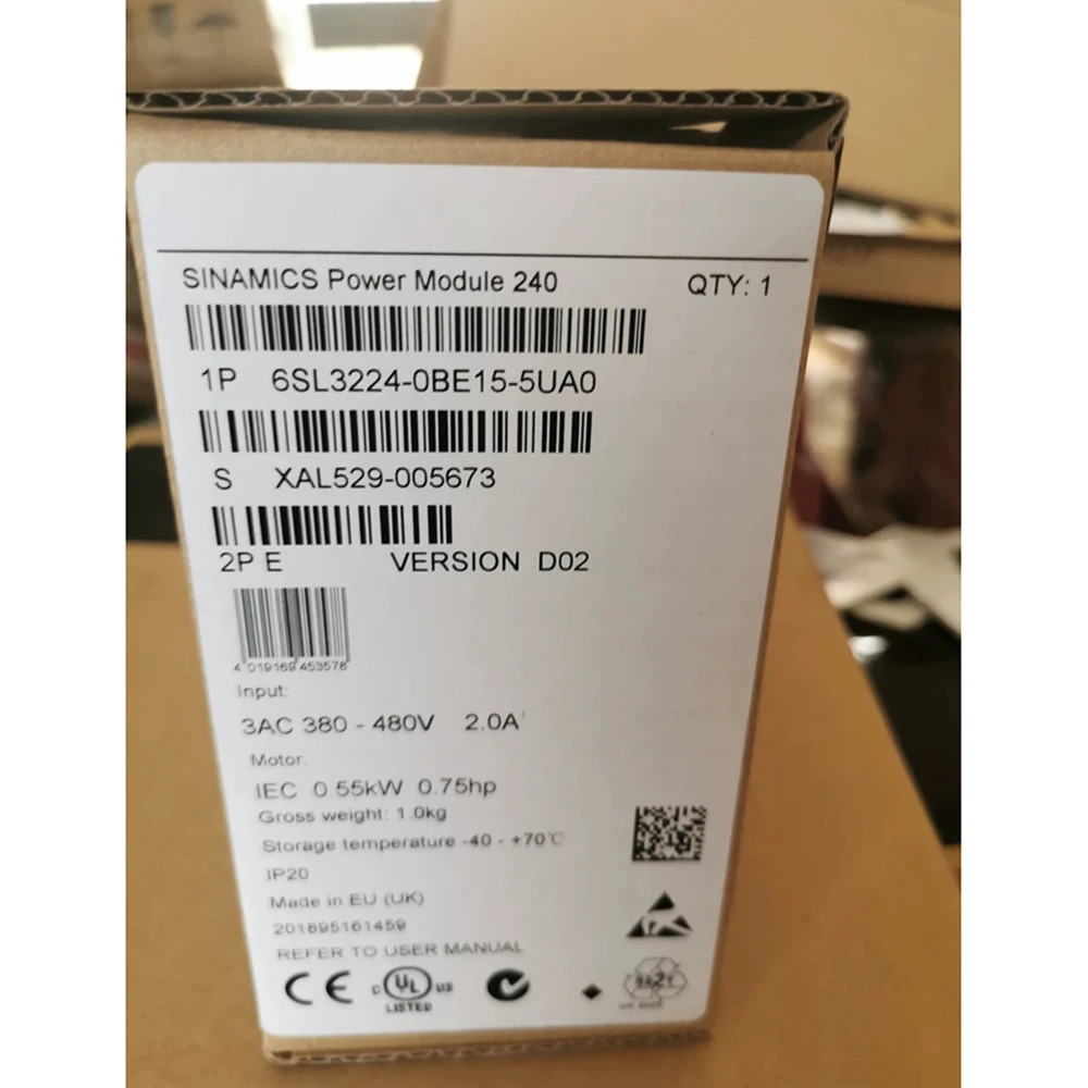 SIEMENSSINCS 6SL3224-0BE15-5UA0 G120 PM 240 전원 모듈 필터 없음