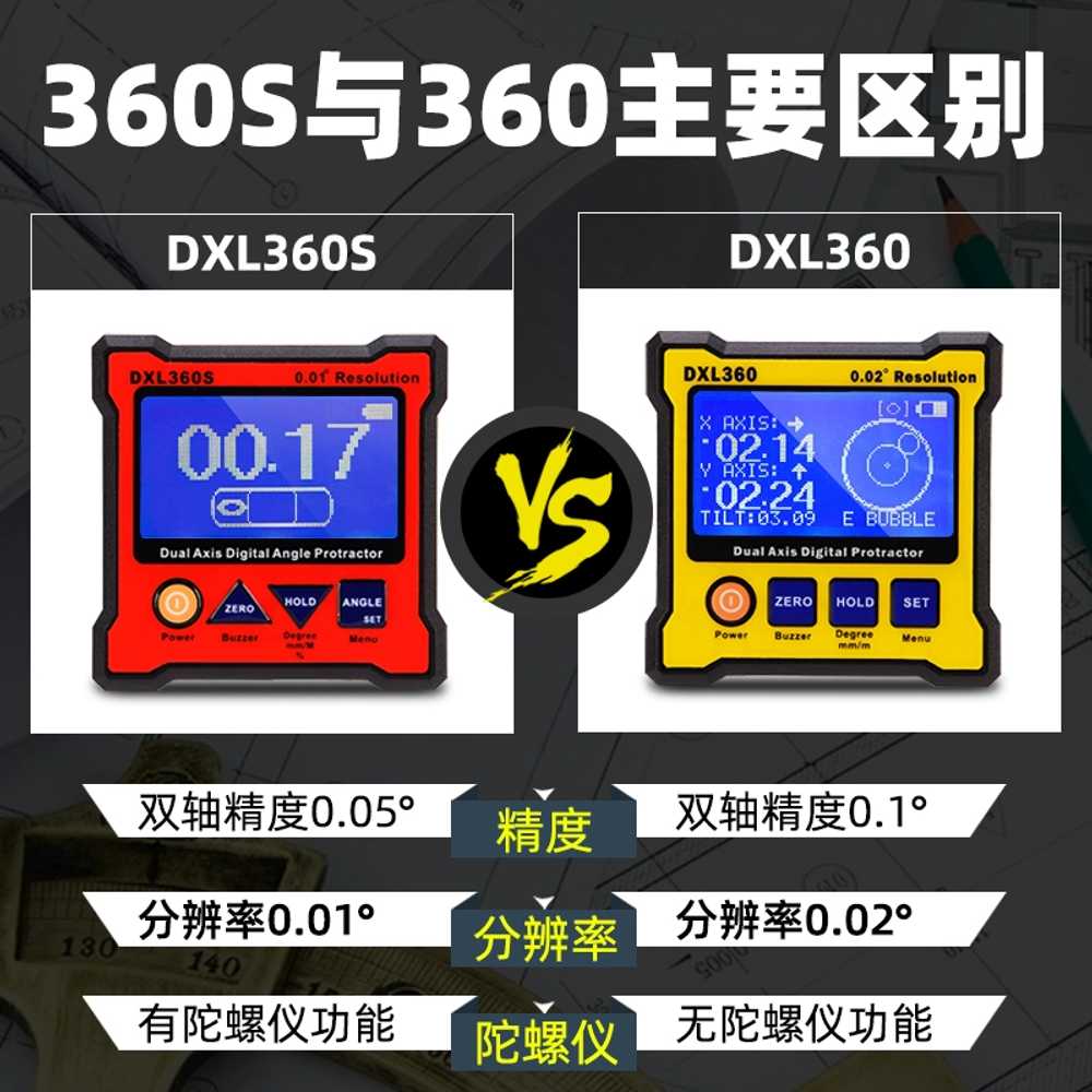 전자 디지털 각도기 경사 2축 용 측정기 각도 DXL360 - 상세 이미지 5