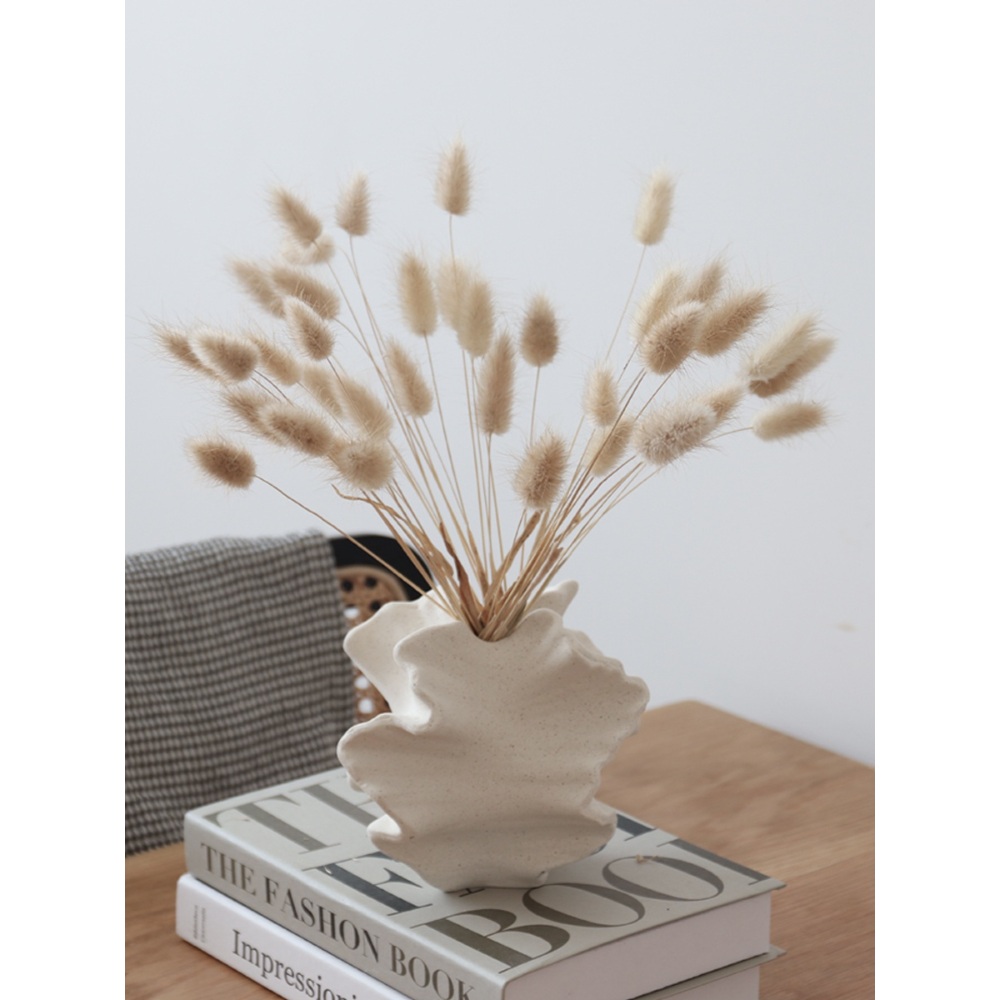 웨이브 쉘 화병 세라믹 꽃병 포인트 감성 미니멀 디자인 인테리어 소품 15X12.8cm - 상세 이미지 3