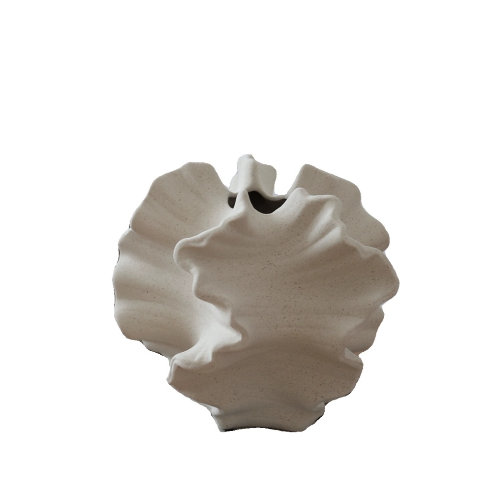 웨이브 쉘 화병 세라믹 꽃병 포인트 감성 미니멀 디자인 인테리어 소품 15X12.8cm - 상세 이미지 5