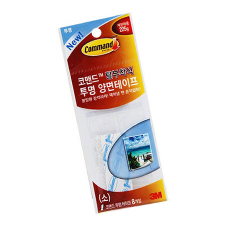 3M 무타공 테이프 리필 소형 8개 액자 거는법 패브릭포스터 붙이기 전세집 달기 무타공 걸이 시계 벽지 코맨드 못없이 걸기 못대신 훅 후크 벽에 붙이는 고리 부착형 옷걸이 스티커