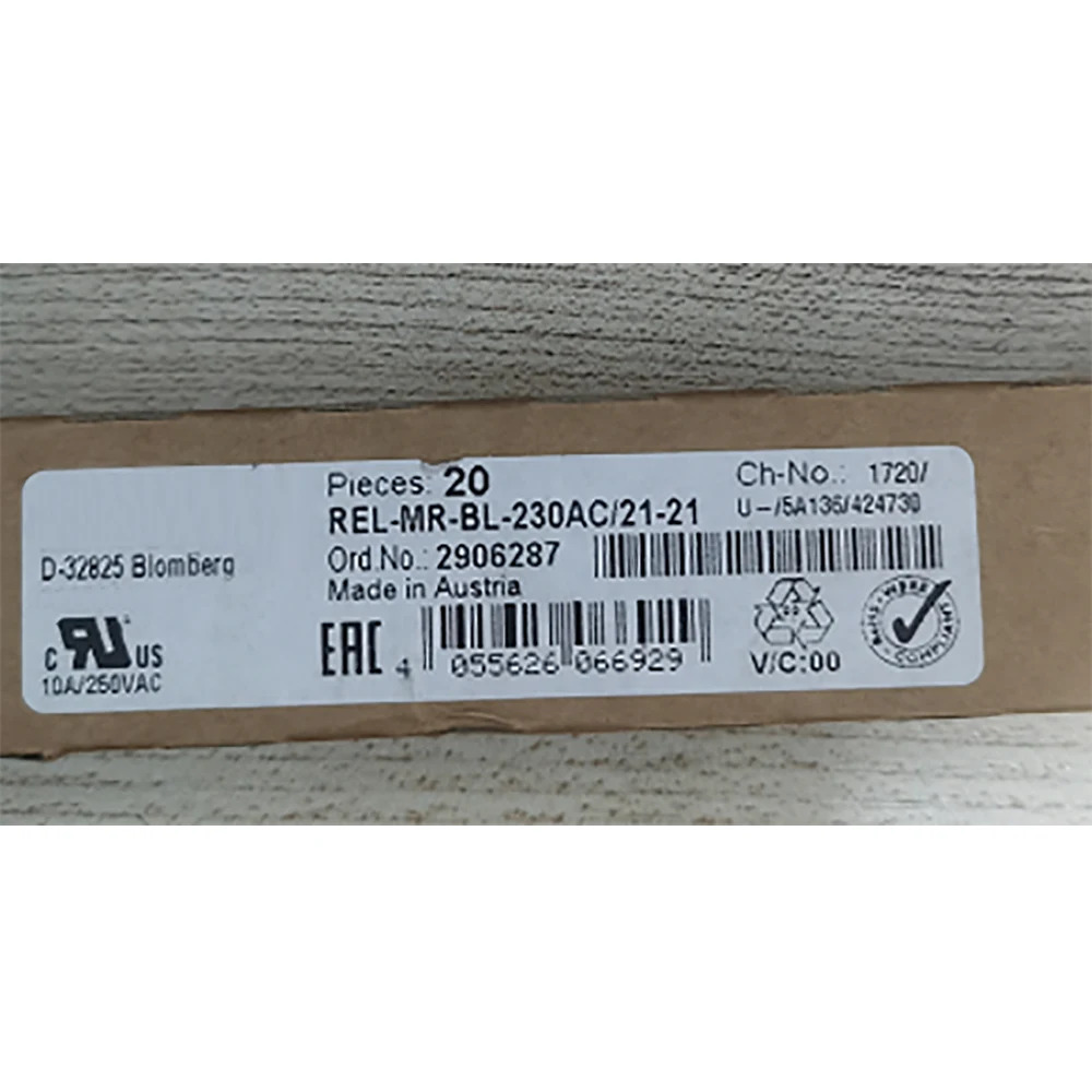 Phoenix새 REL-MR-BL-230AC/21-21 단일 릴레이 20개 2906287