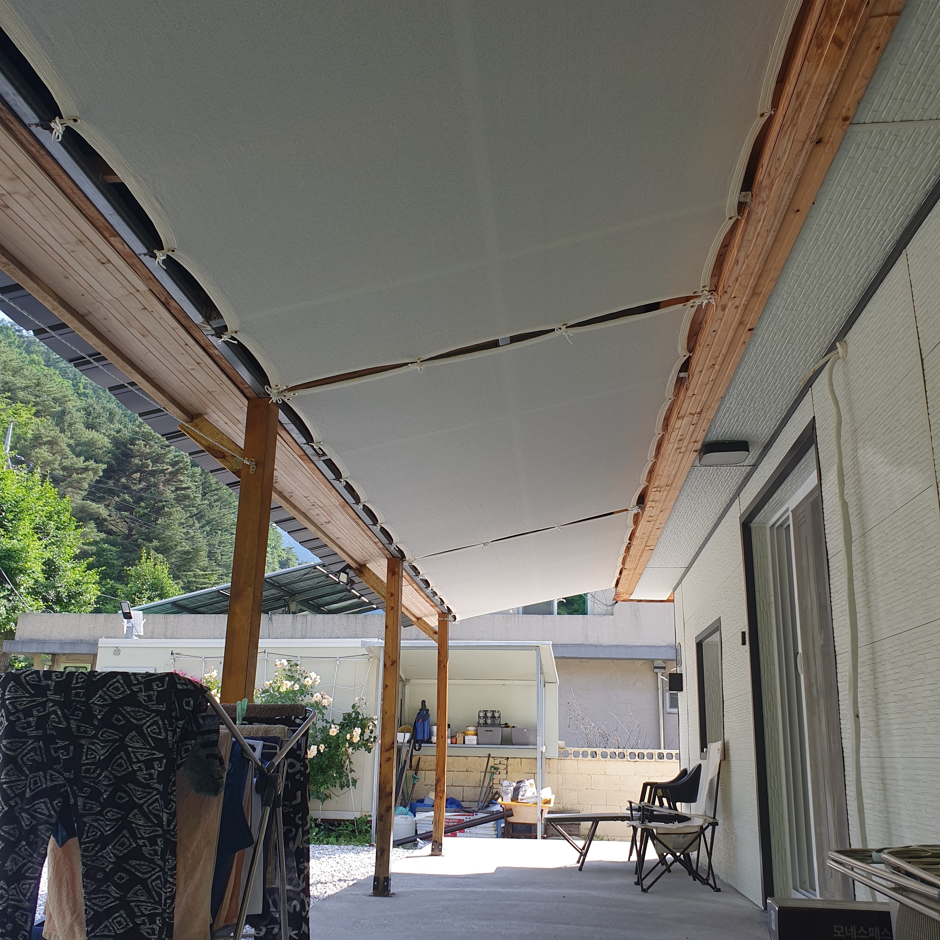 그늘애 국산 썬쉐이드 차광막 그늘막 타프 사각 2m x 2m, 베이지