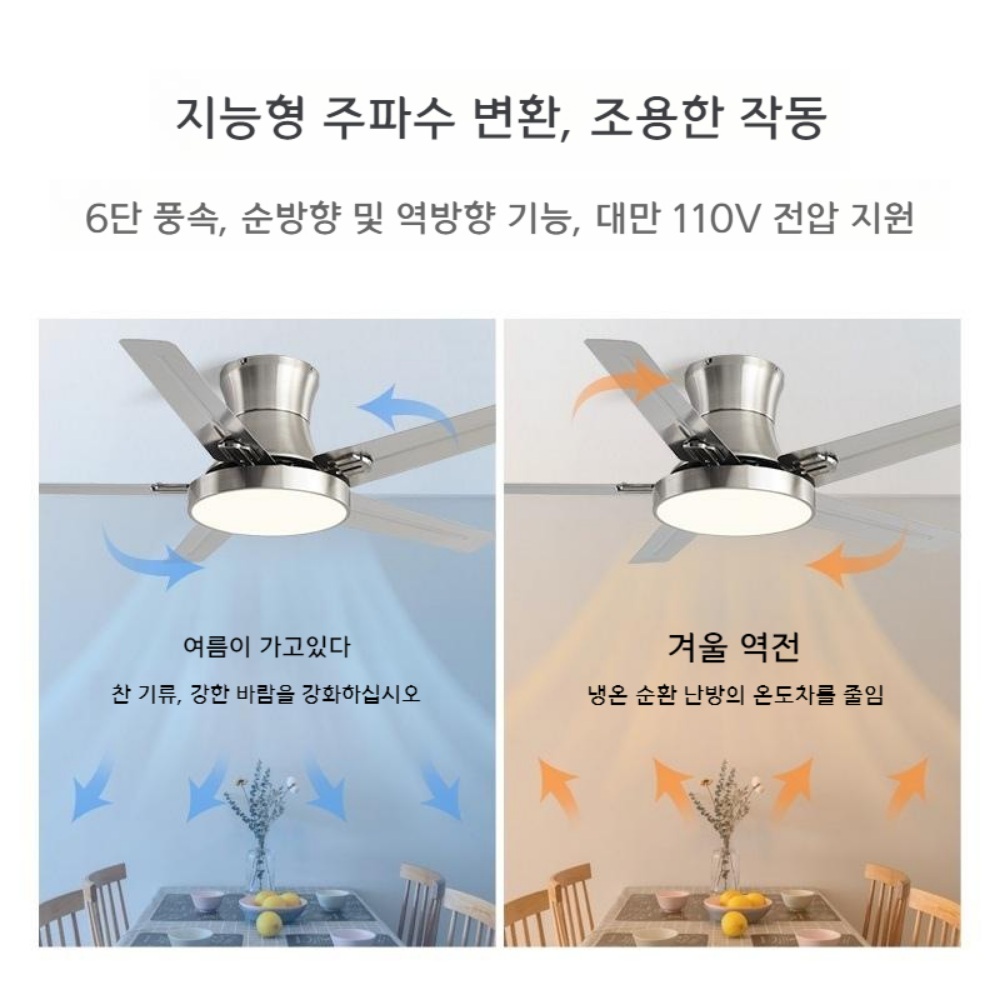 모던 천장선풍기 여름거실인테리어 실링팬조명 - 상세 이미지 5