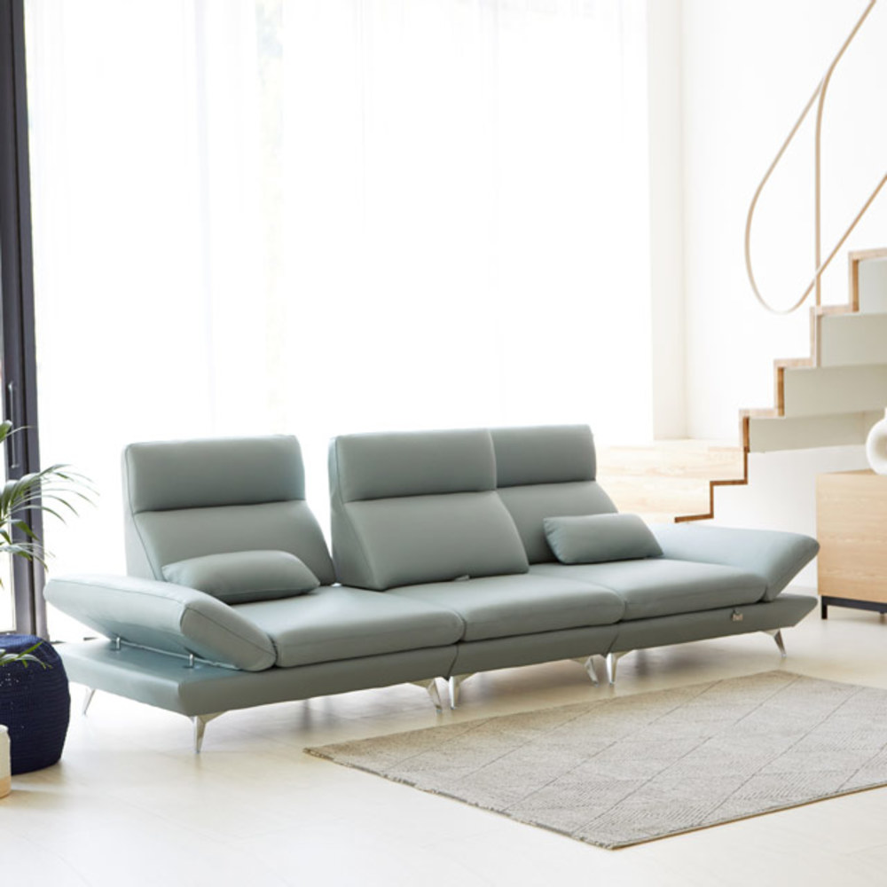 까사홈 레노바 프리미엄 레더 스윙 4인 소파