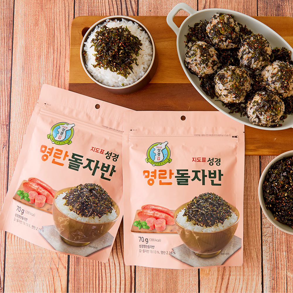 [성경김본사] 명란돌자반 명란김 70g, 5개