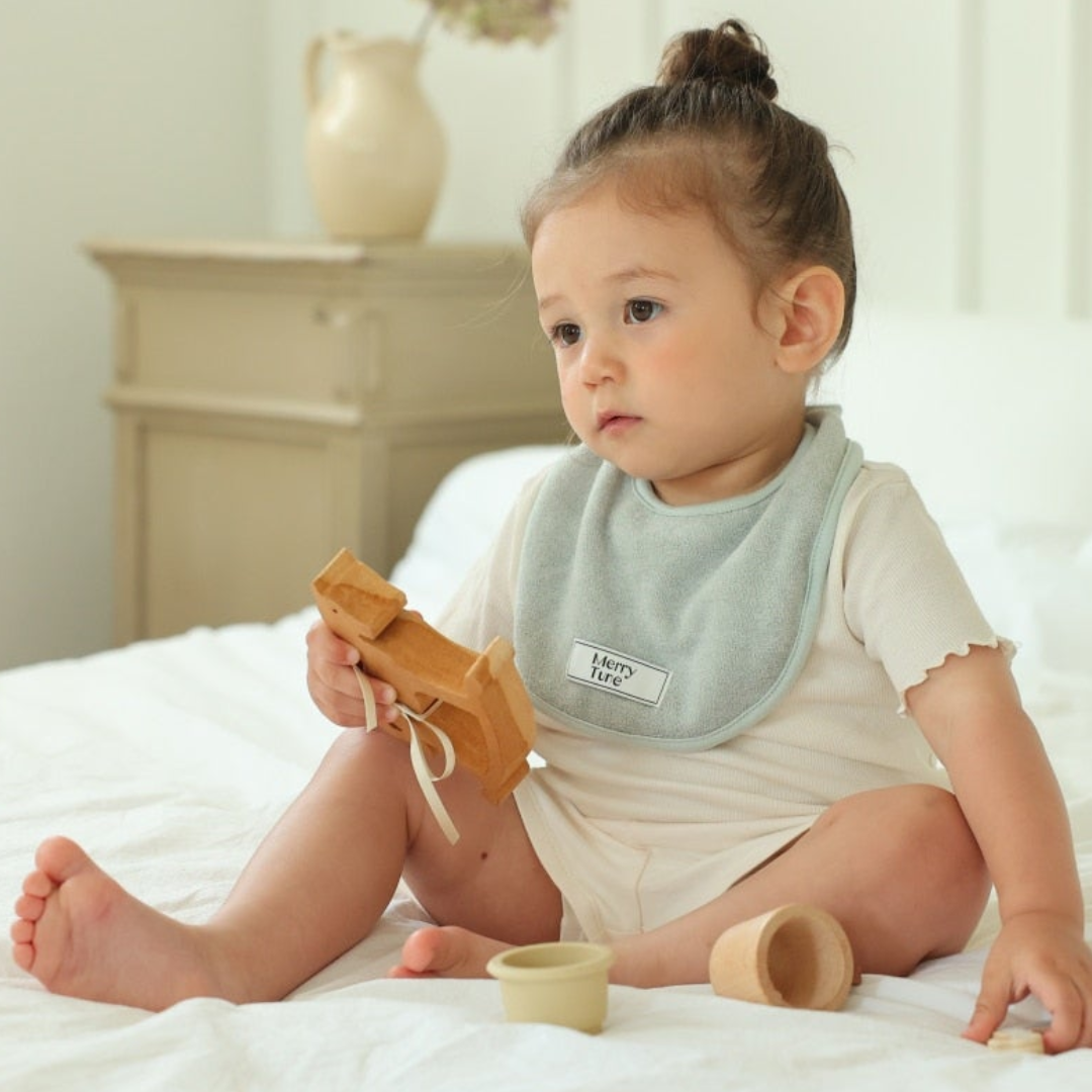 메리튠 에센셜 라이트 양면 테리 신생아 아기 이유식 턱받이 침받이 스카프빕