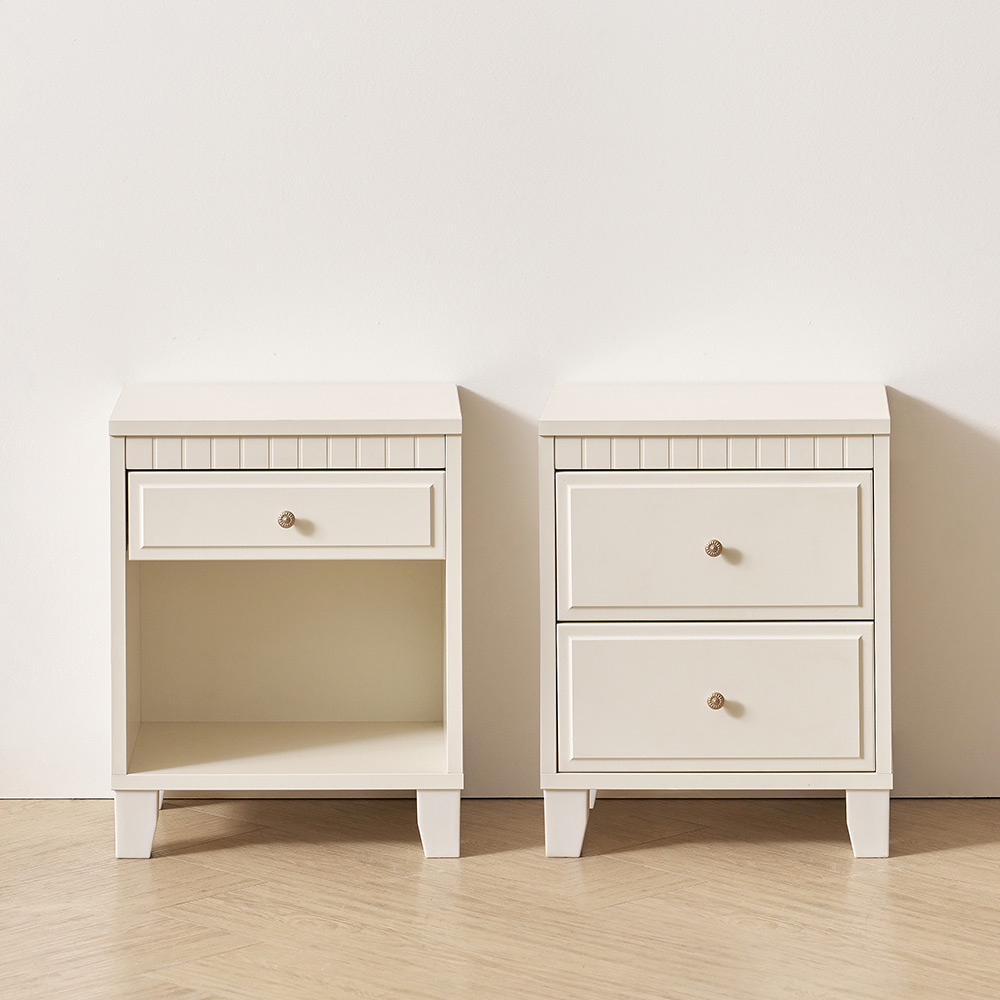 미카엘 2단 서랍 침대 옆 협탁 아이보리