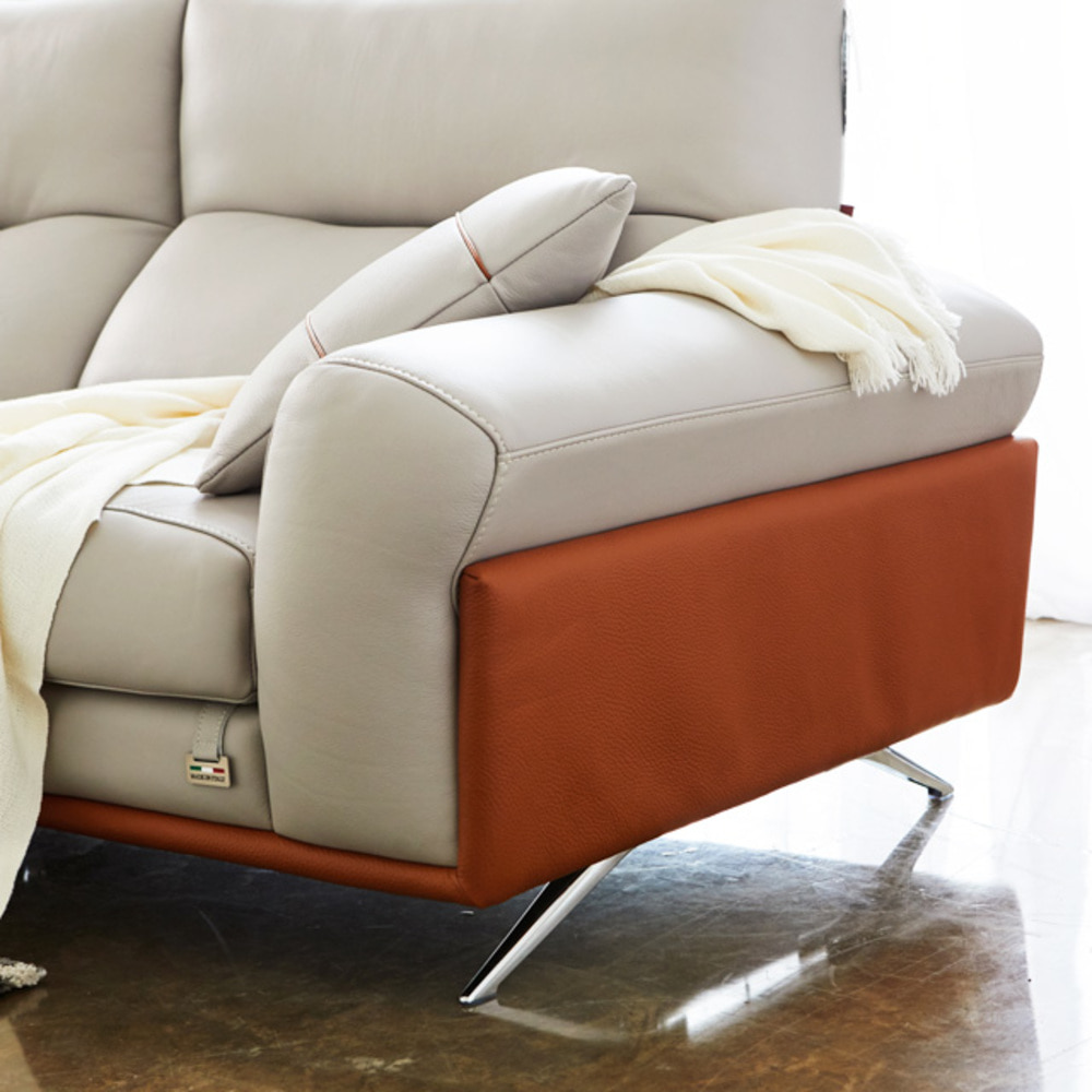 까사홈 아르벨 이태리 천연 통가죽 4인 소파(3+1) 3000mm