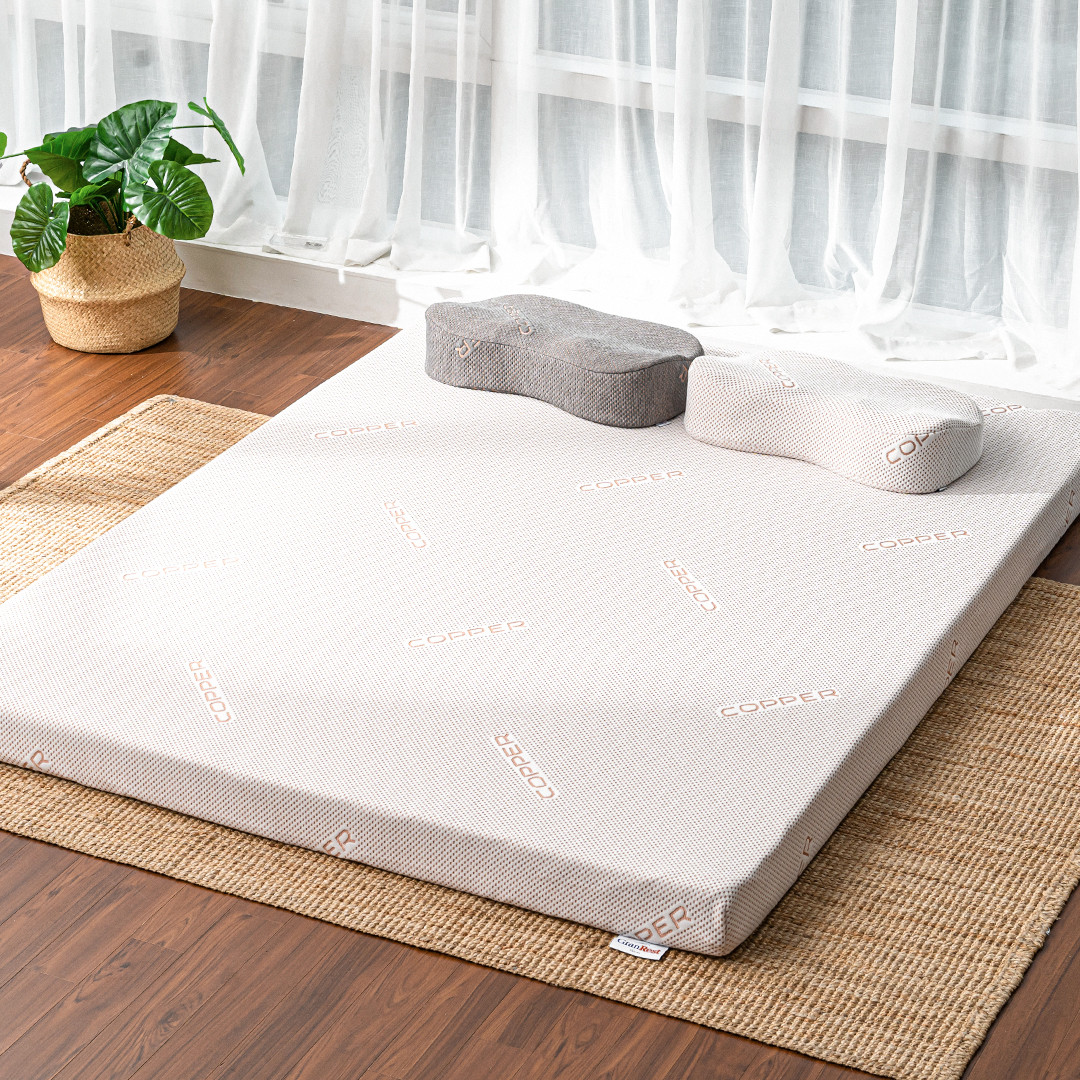 그랜레스트 발칸 3단 접이식 메모리폼 매트리스 토퍼 10cm 블랙 Q(퀸)